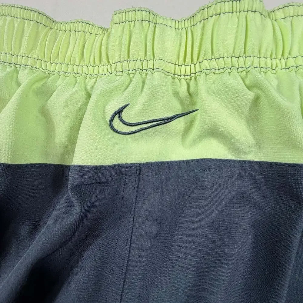 Nike Contend 2.0 Volley Swim Trunks Gray/Neon Green Size Large